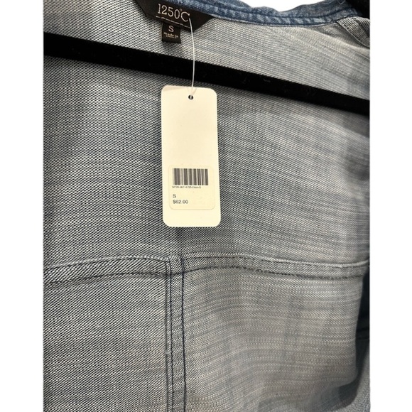 NWT 1250* Celsius denim style top / size S / Bobbles & Lace - Picture 2 of 5